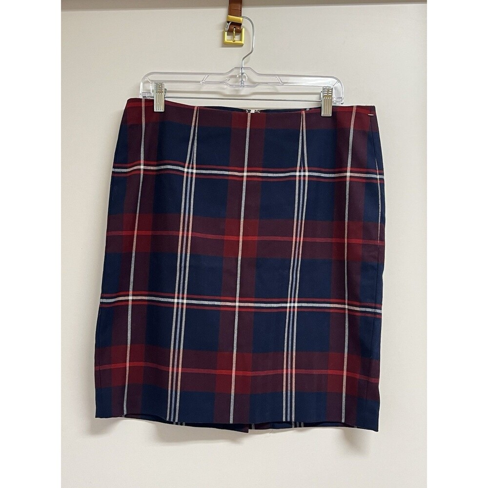 Tommy Hilfiger Women's Size 10 Blue & Red Plaid Pencil Skirt